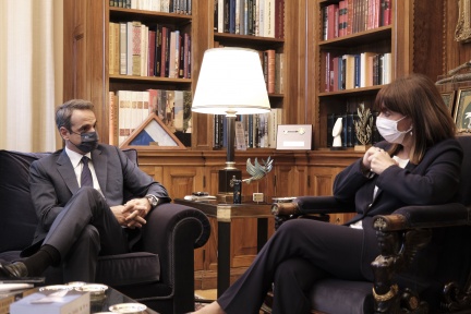 συνάντηση του Πρωθυπουργού Κυριάκου Μητσοτάκη με την Πρόεδρο της Δημοκρατίας Κατερίνα Σακελλαροπούλου