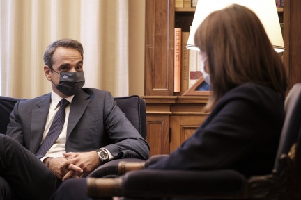 συνάντηση του Πρωθυπουργού Κυριάκου Μητσοτάκη με την Πρόεδρο της Δημοκρατίας Κατερίνα Σακελλαροπούλου